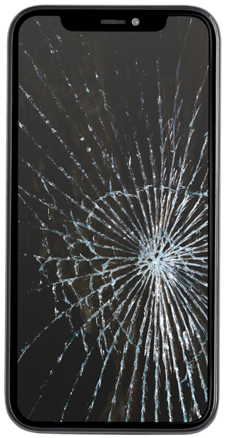 Ein Handy mit gesplittertem Display